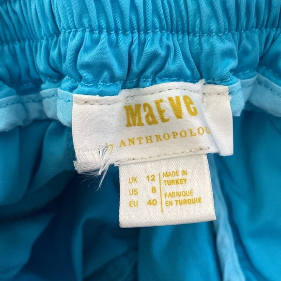 Anthropologie Maeve Clean Balloon Pants Sz 8 Bright Blue - Picture 5 of 6